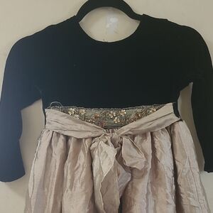 Elegant Black and Gold Kids Dress